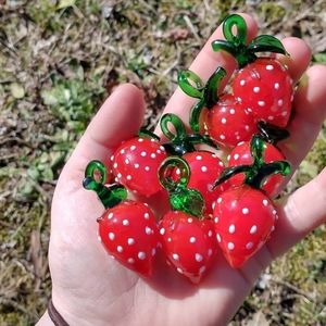 Glass Strawberry Pendant